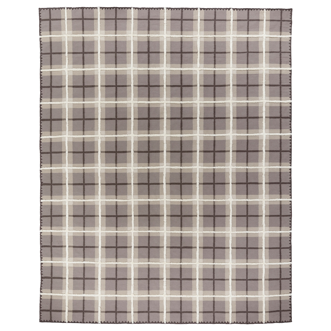 IKEA PYSSLINGGRÄS dywan tkany na płasko, szary/w kratkę wykonano ręcznie, 240x300 cm