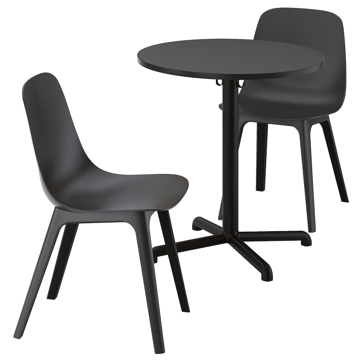 IKEA STENSELE / ODGER stół i 2 krzesła, antracyt antracyt/antracyt, 70 cm