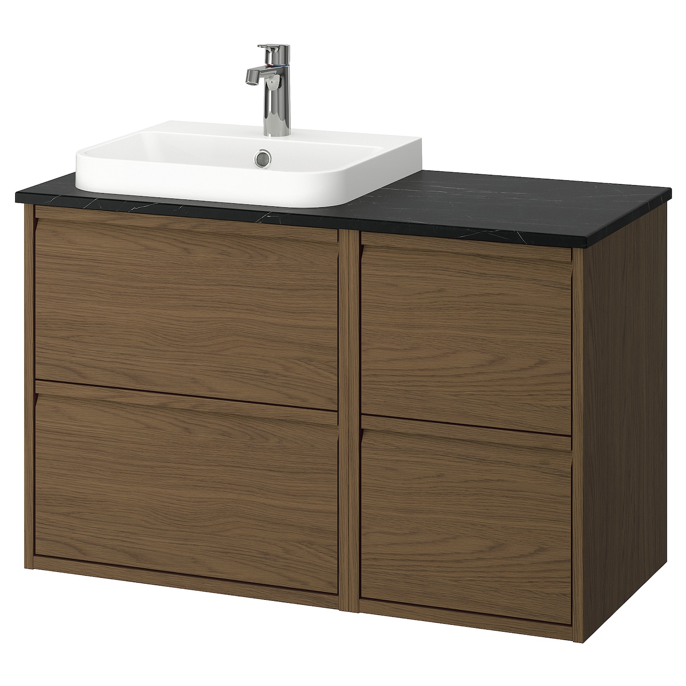 IKEA ÄNGSJÖN / BACKSJÖN szafka pod umyw/umywalka/bateria, brązowy imit. dębu, 102x49x71 cm