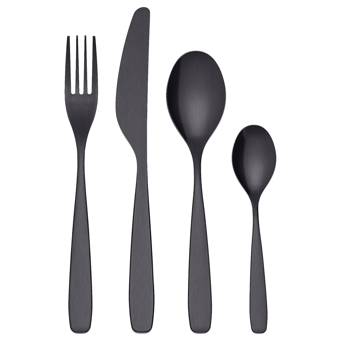 IKEA TILLAGD komplet sztućców, 24 szt, czarny