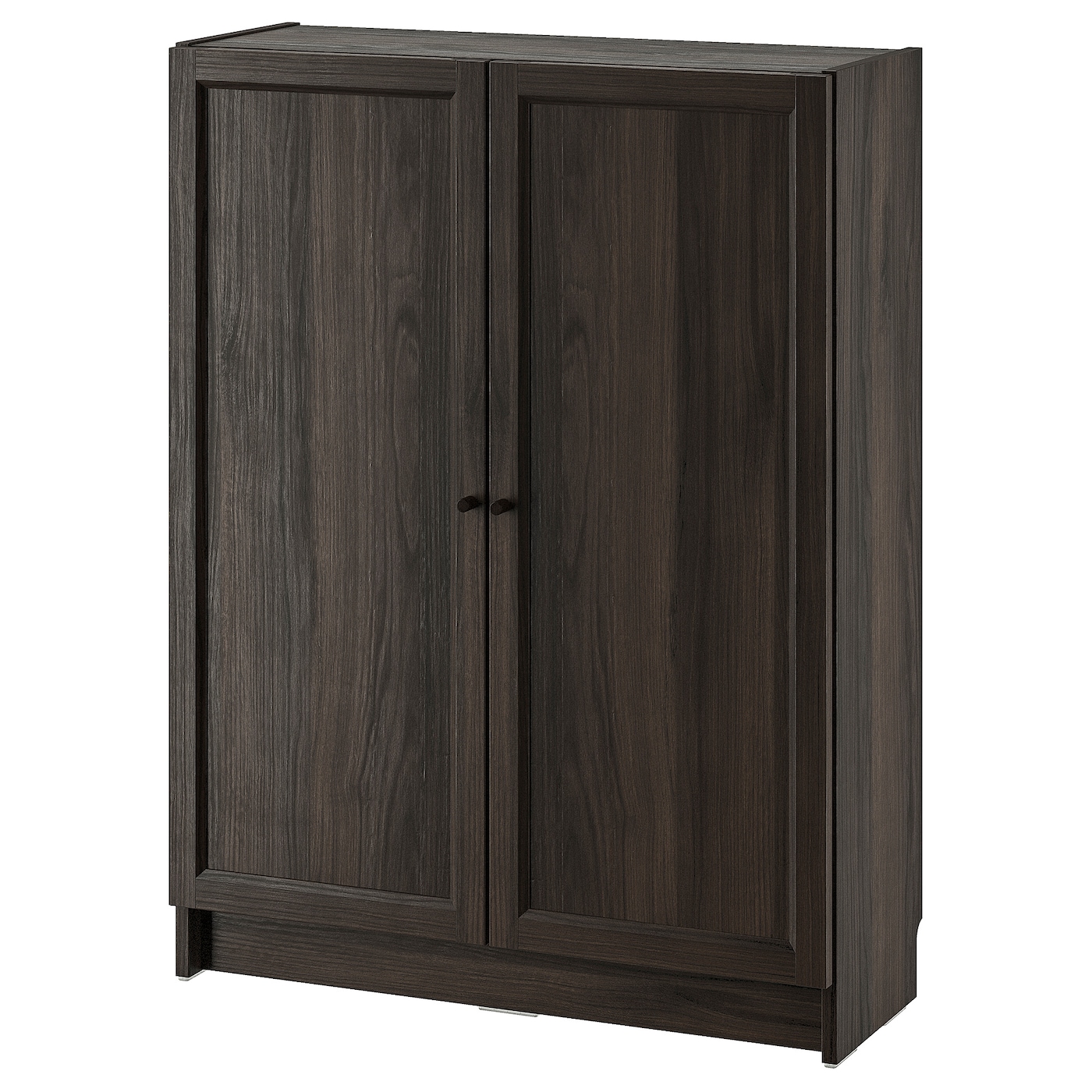 IKEA BILLY / OXBERG regał z drzwiami, ciemnobrązowy imit. dębu, 80x30x106 cm