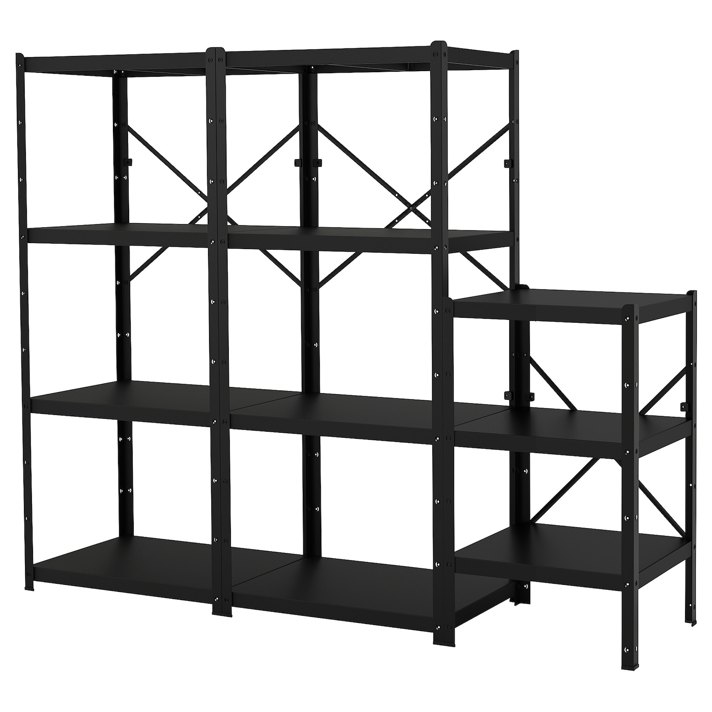 IKEA BROR regał, czarny, 234x55x190 cm
