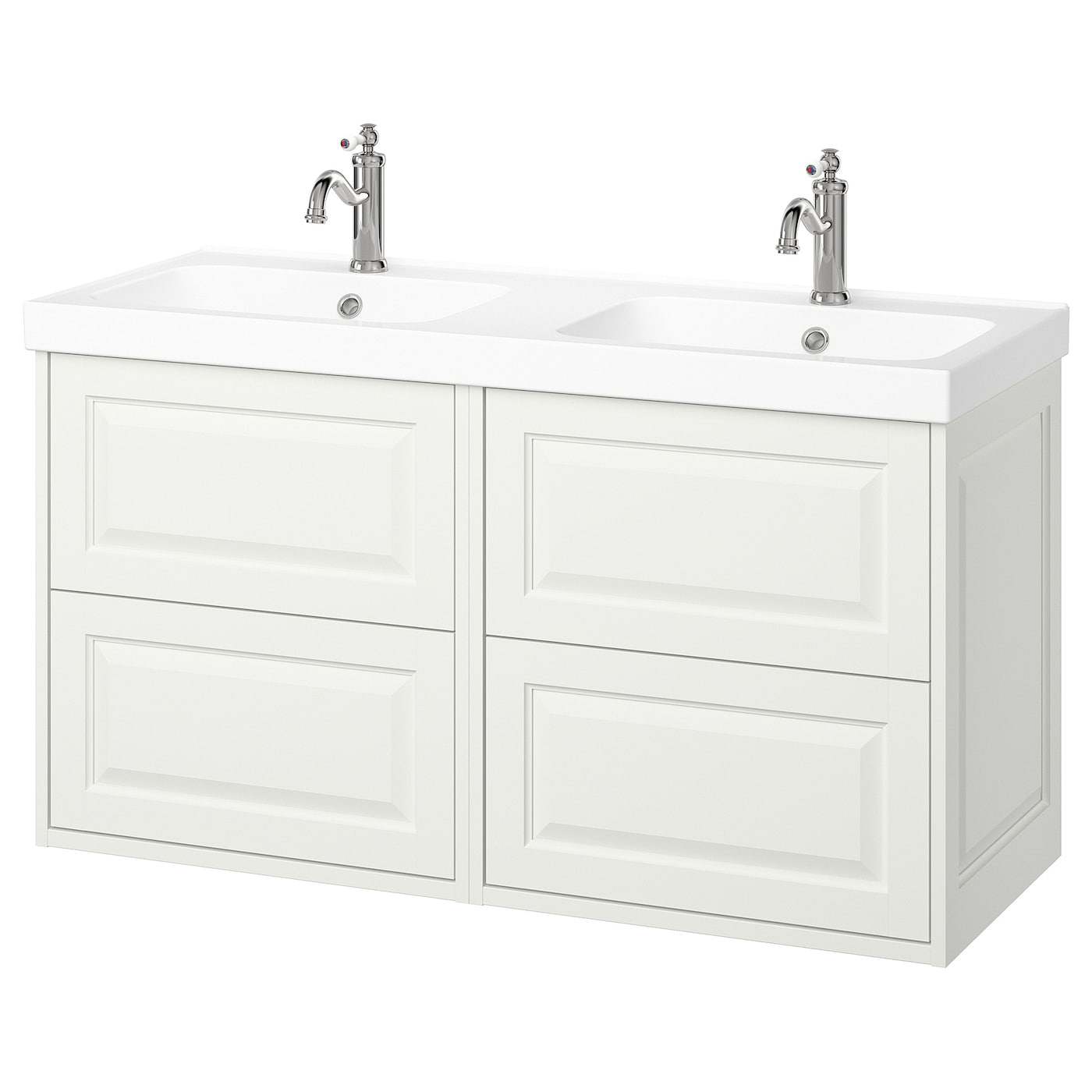 IKEA TÄNNFORSEN / ORRSJÖN szafka umywalkowa/umywalka/baterie, biały, 122x49x74 cm