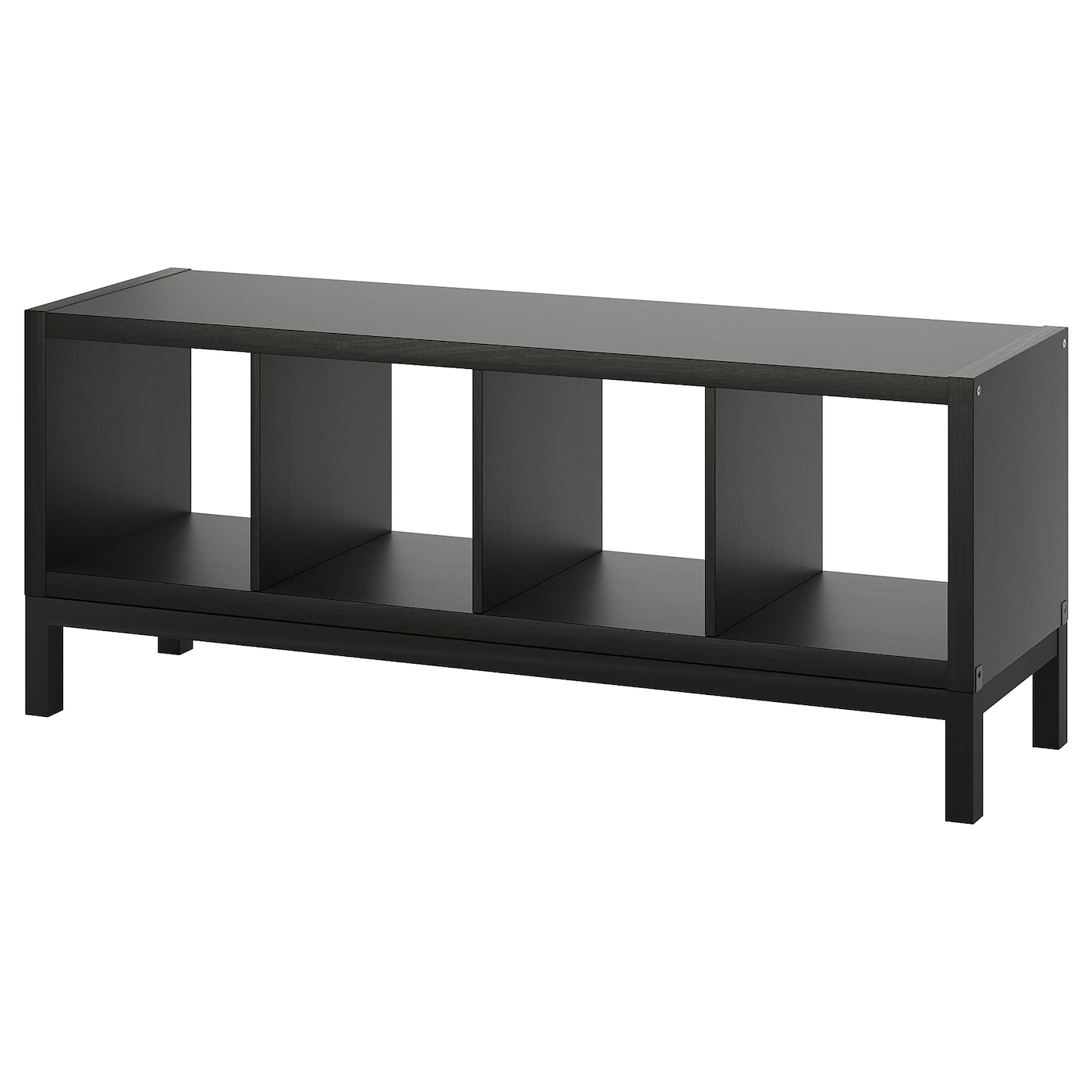 IKEA KALLAX regał z ramą nośną, czarnybrąz/czarny, 147x59 cm