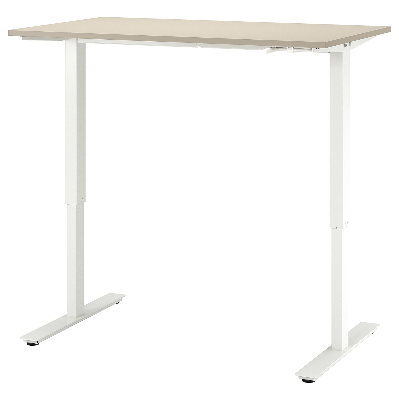 IKEA TROTTEN biurko z regulacją wysokości, beżowy/biały, 120x70 cm