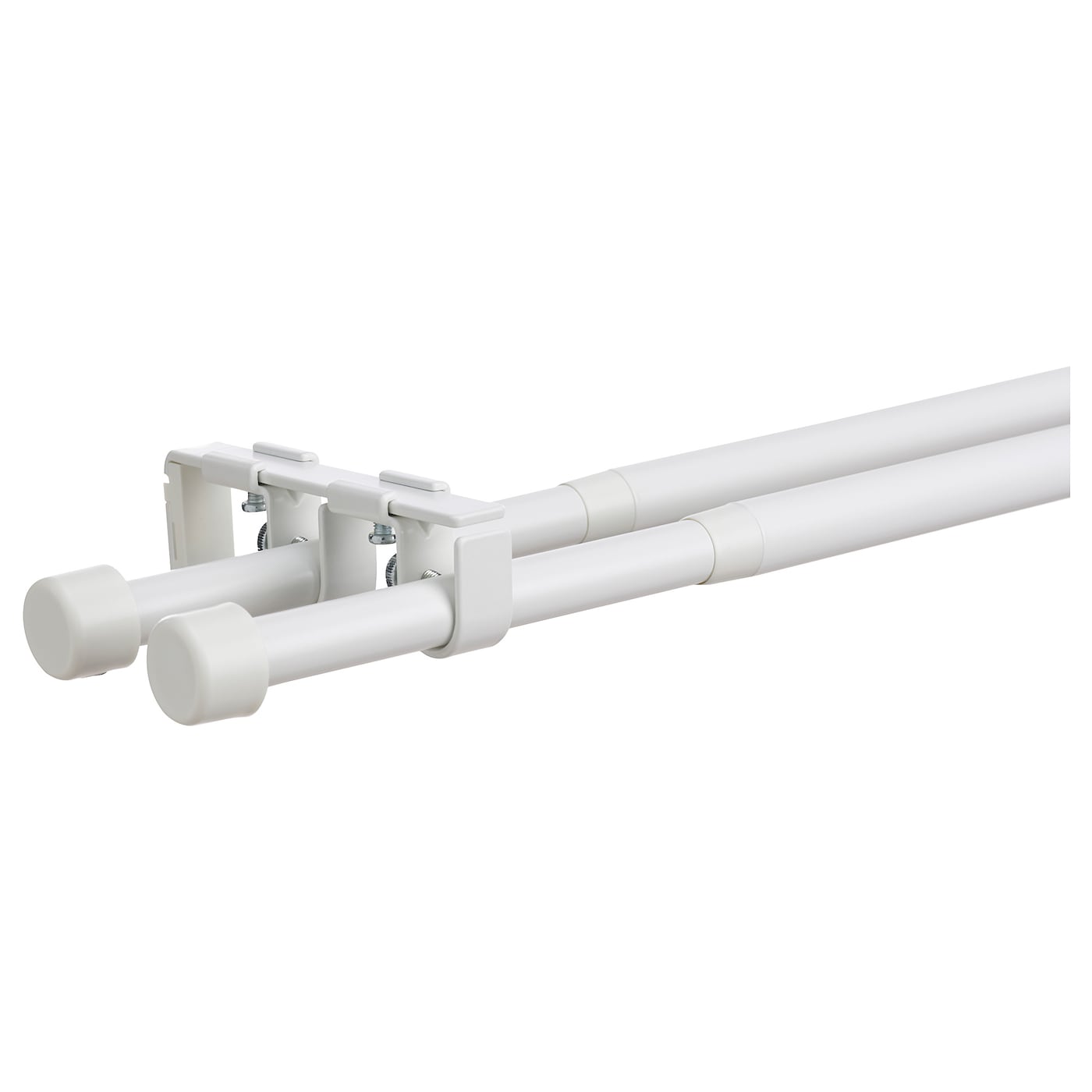 IKEA BEKRÄFTA podwójny karnisz, komplet, biały, 120-210 cm 19 mm