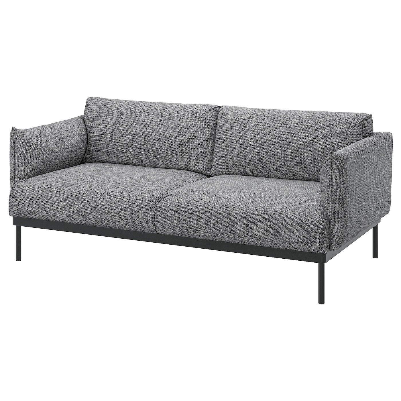 IKEA ÄPPLARYD sofa 2-osobowa, Lejde szary-czarny, Wysokość podłokietnika: 72 cm