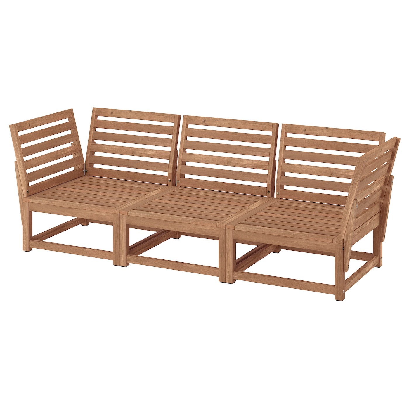 IKEA NÄMMARÖ 3-osobowa sofa modułowa, zewn, podłokietnik bejca jasnobrązowa, Szerokość: 210 cm