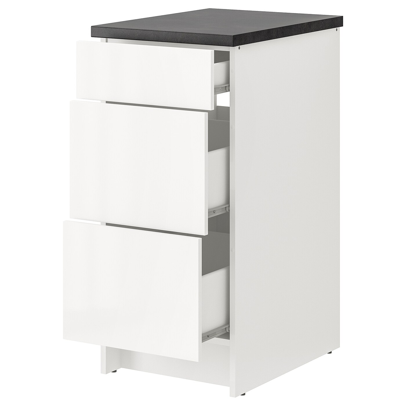 IKEA KNOXHULT szafka z szufladami, połysk biały, 40 cm