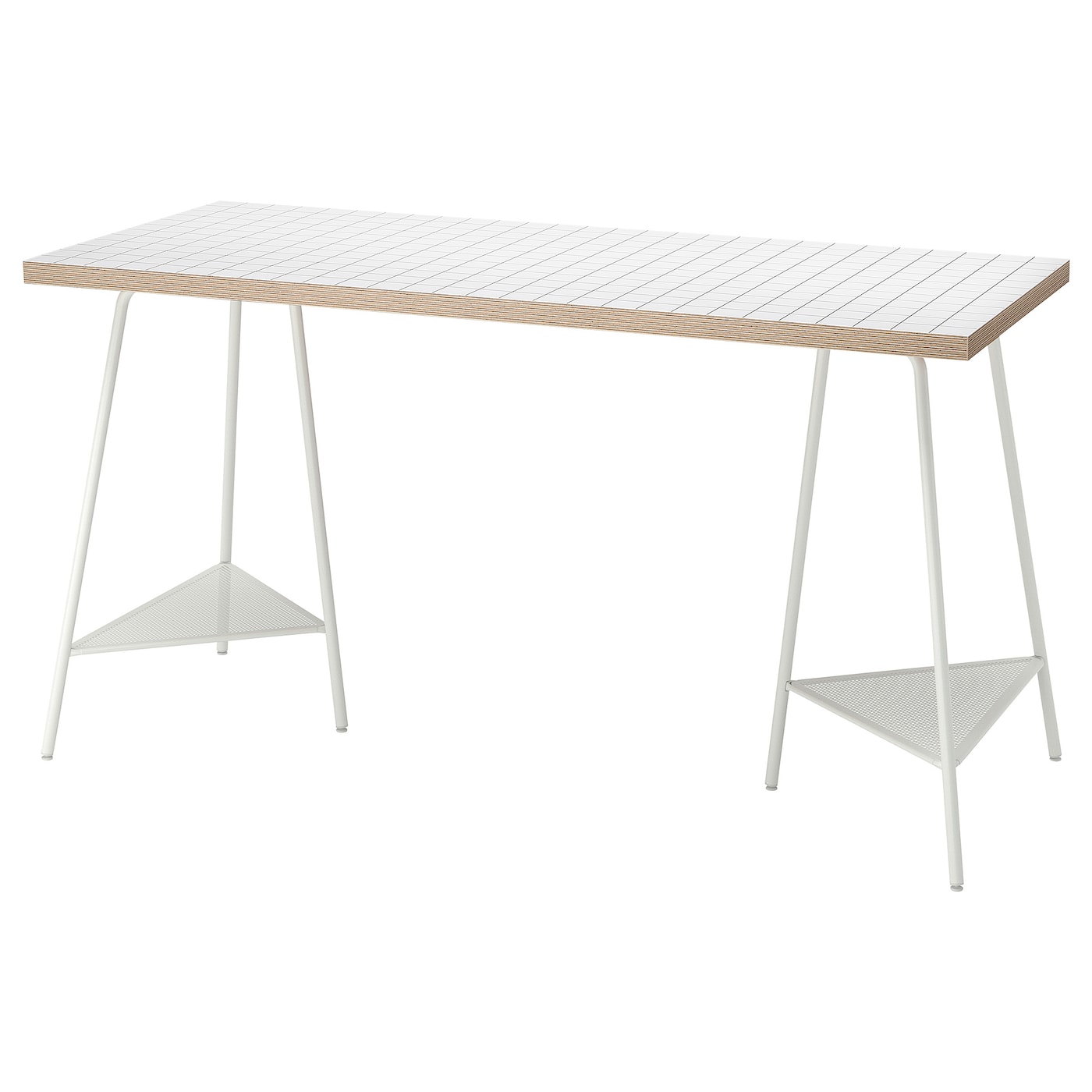 IKEA LAGKAPTEN / TILLSLAG biurko, biały antracyt/biały, 140x60 cm