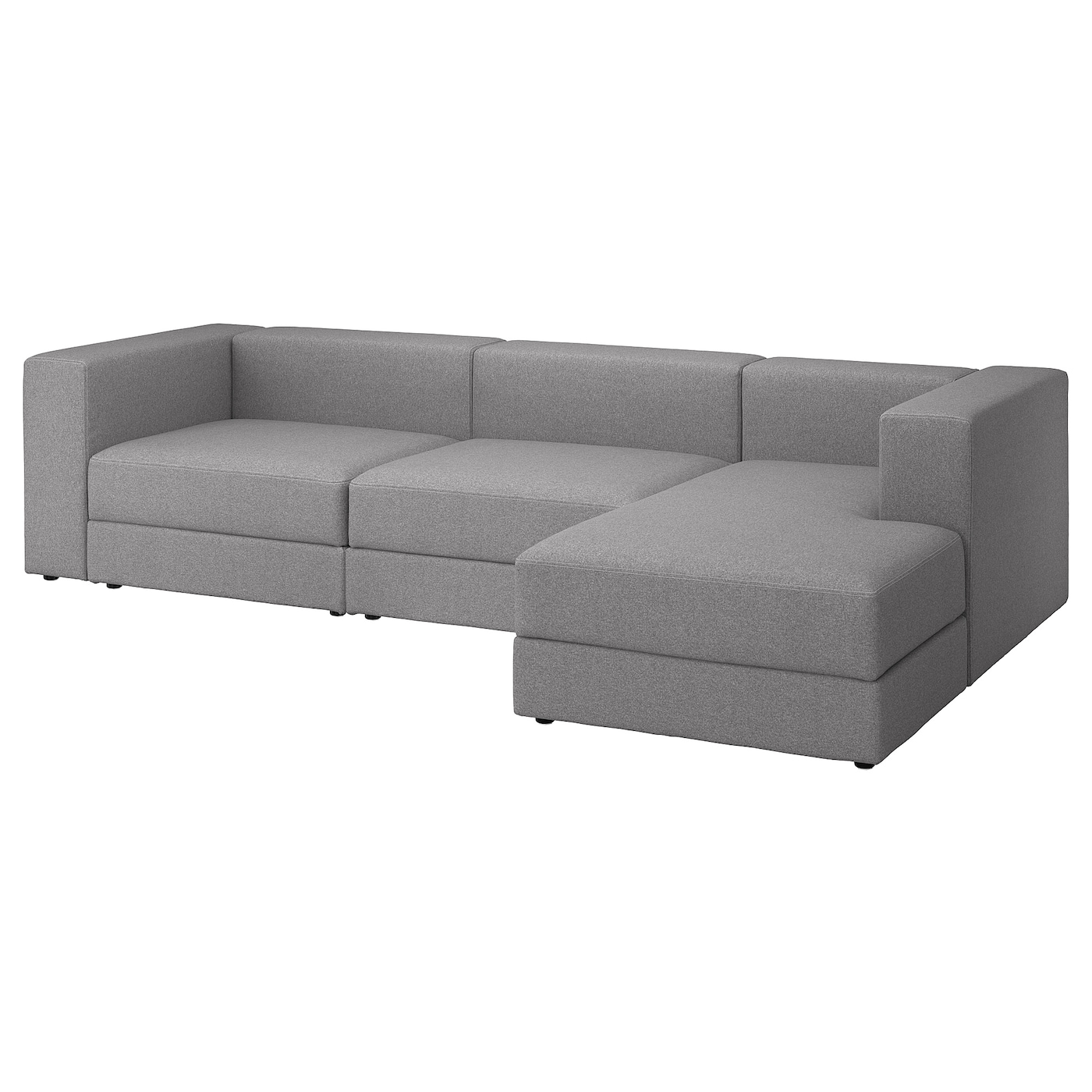 IKEA JÄTTEBO 4-osob sofa modułowa z szezlongiem, prawy/Tonerud szary, Szerokość: 310 cm