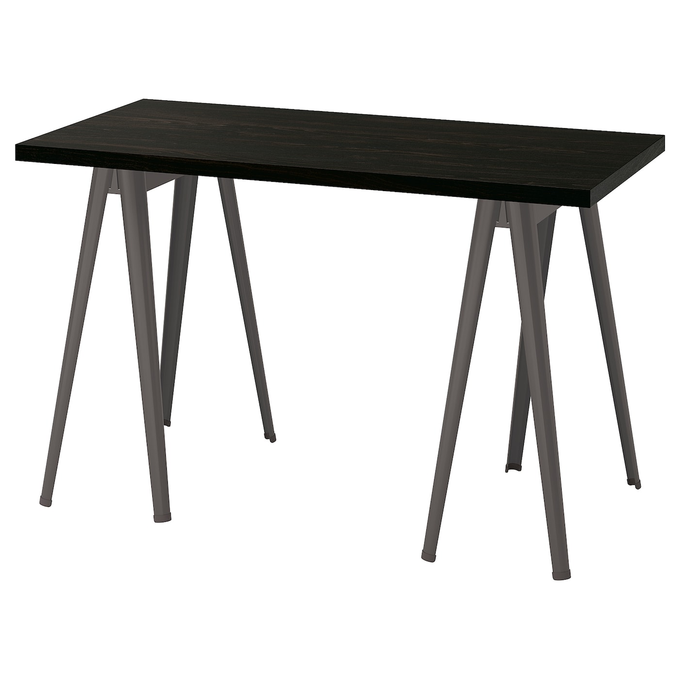 IKEA LAGKAPTEN / NÄRSPEL biurko, czarnybrąz/ciemnoszary, 120x60 cm