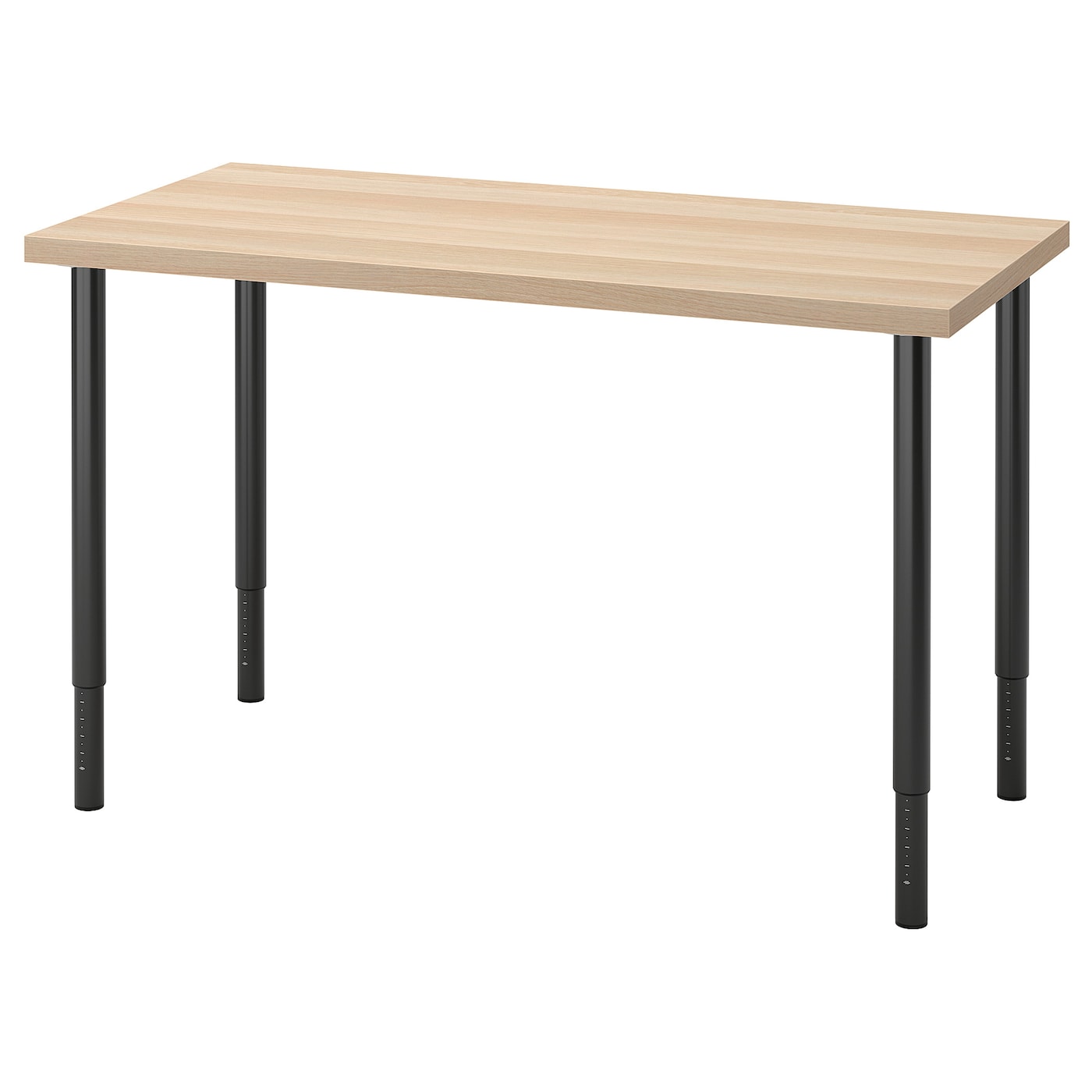 IKEA LAGKAPTEN / OLOV biurko, imitacja dębu bejcowanego na biało/czarny, 120x60 cm