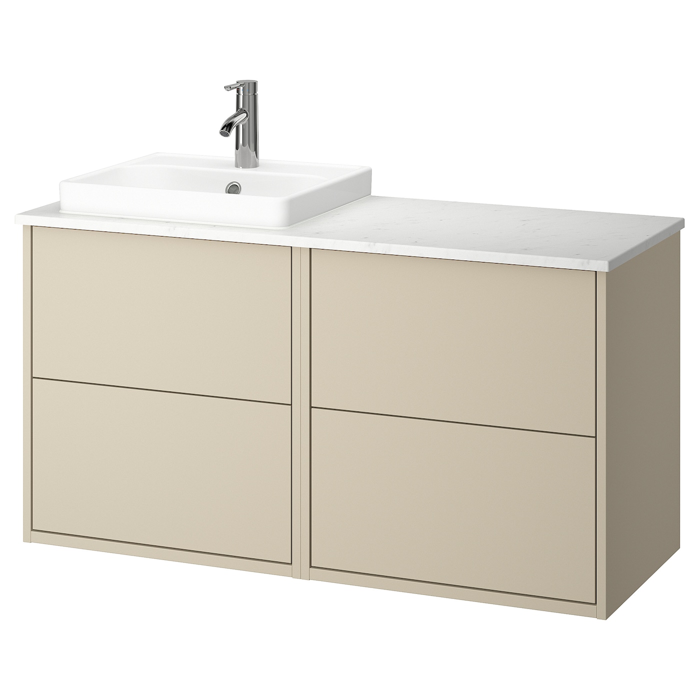 IKEA HAVBÄCK / ORRSJÖN szafka pod umyw/umywalka/bateria, beżowy, 122x49x71 cm