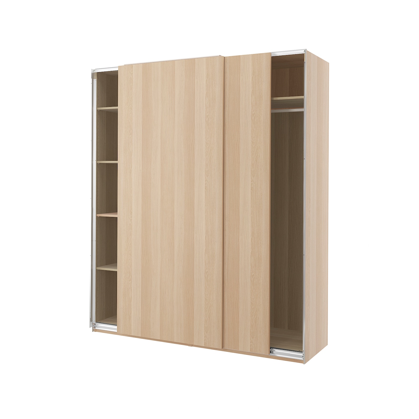 IKEA PAX / HASVIK szafa, imitacja dębu bejcowanego na biało/imitacja dębu bejcowanego na biało, 200x66x236 cm