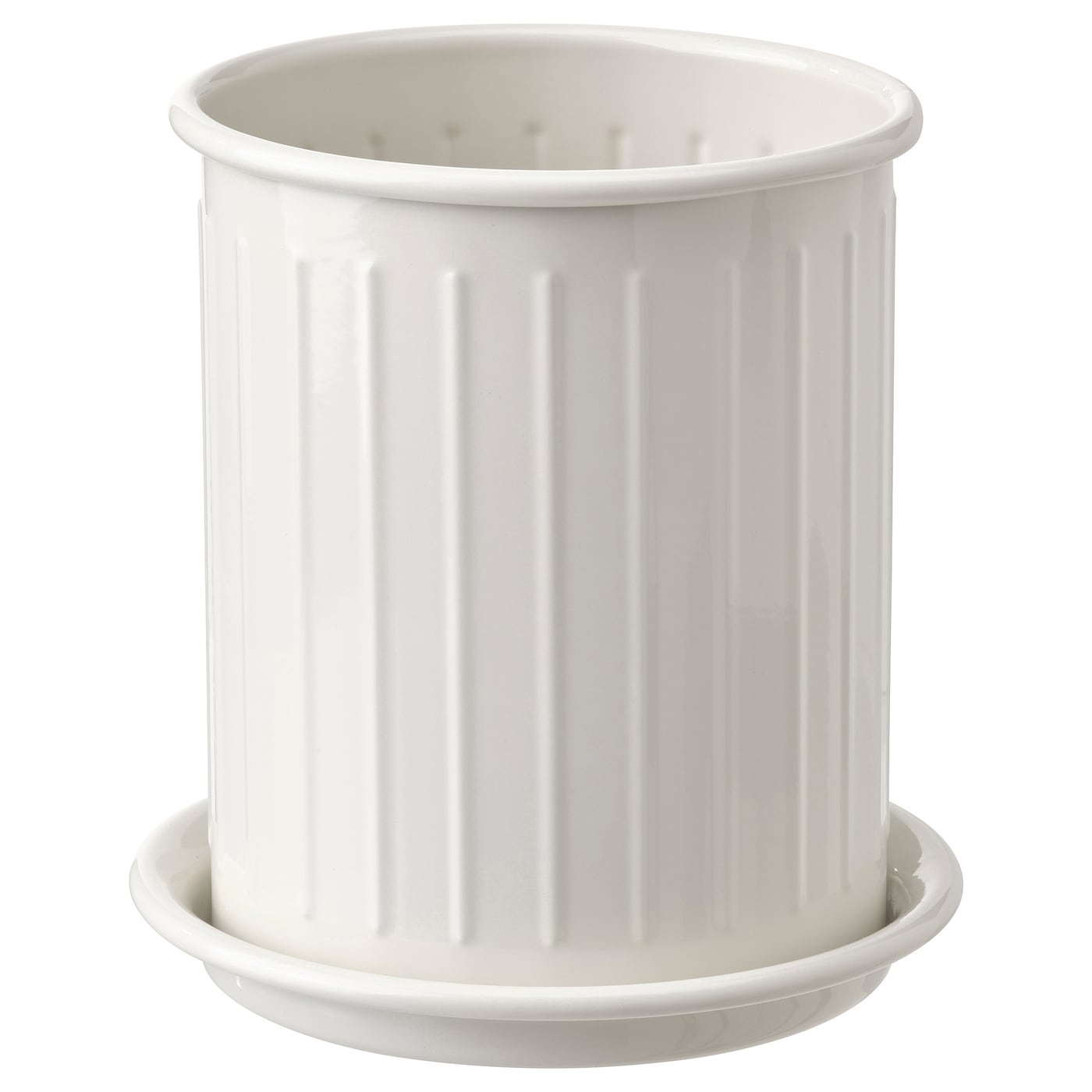 IKEA VÄLVÅRDAD pojemnik na sztućce, beżowy/galwanizowano, 13 cm