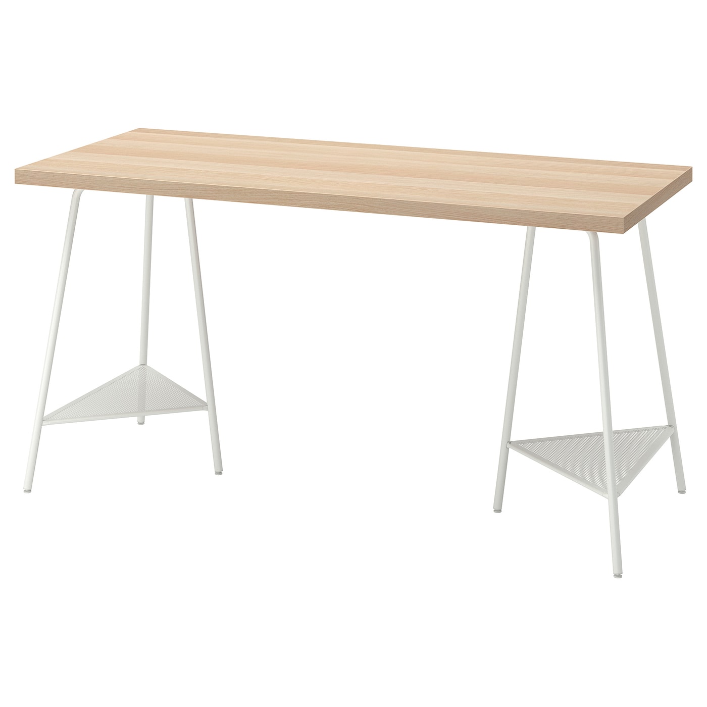 IKEA LAGKAPTEN / TILLSLAG biurko, imitacja dębu bejcowanego na biało biały, 140x60 cm