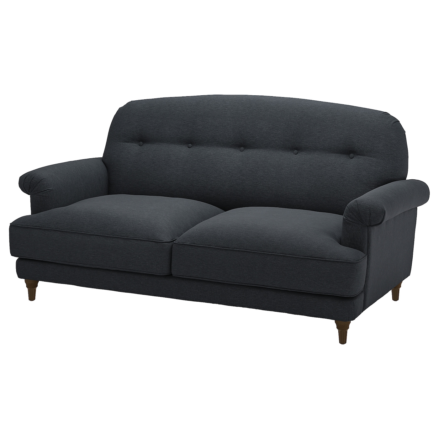 IKEA ESSEBODA sofa dwuosobowa, Knäbäck antracyt/brązowy, Wysokość podłokietnika: 60 cm
