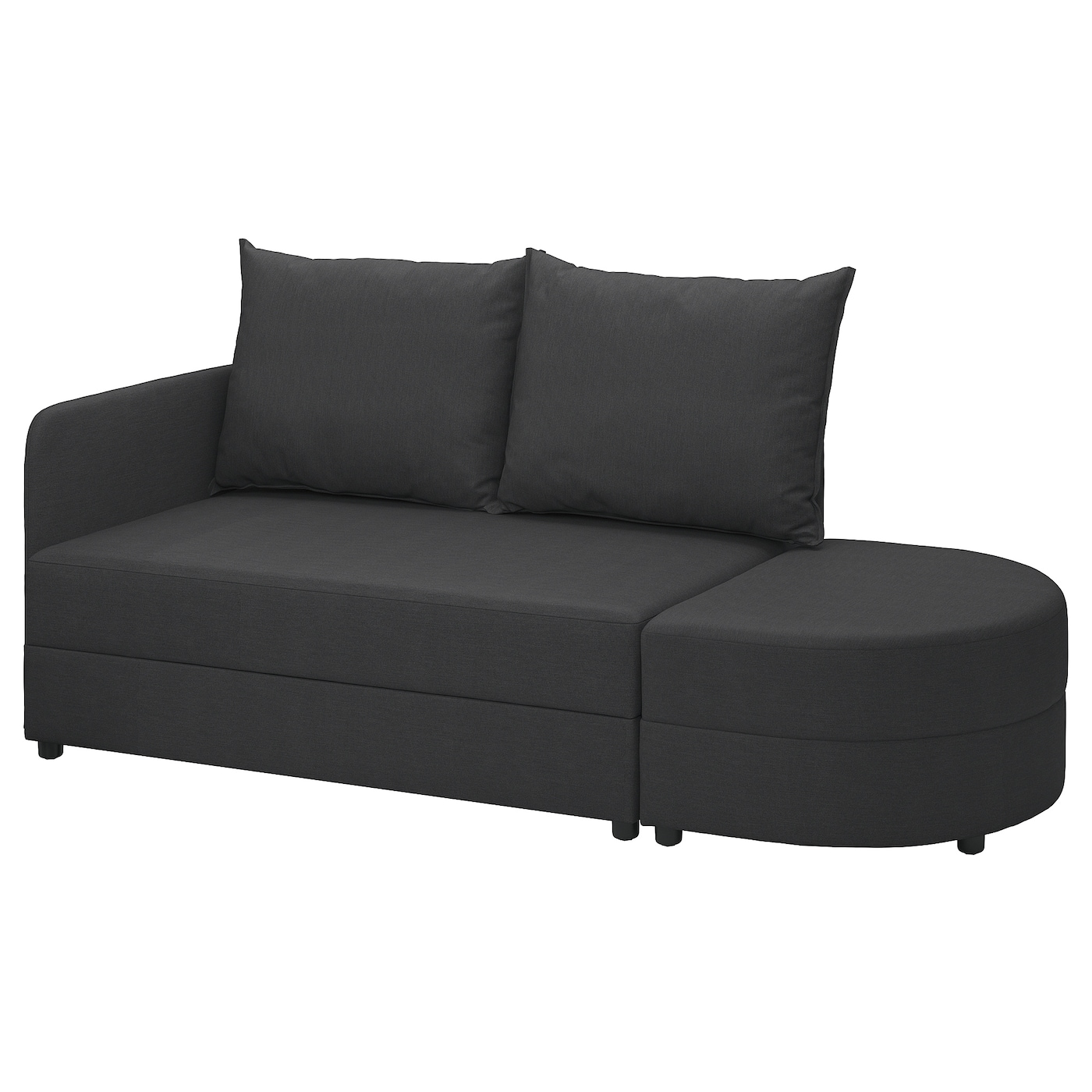 IKEA LINDÅKRA sofa 2-osobowa, rozkładana, Vissle ciemnoszary, Wysokość podłokietnika: 67 cm