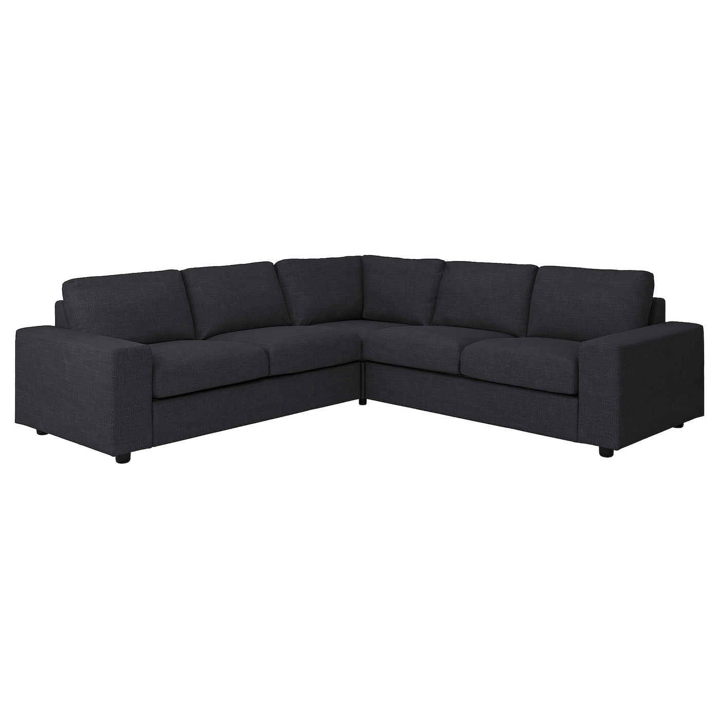 IKEA VIMLE sofa narożna 4-osobowa, z szerokimi podłokietnikami/Hillared antracyt, Wysokość z poduchami oparcia: 83 cm