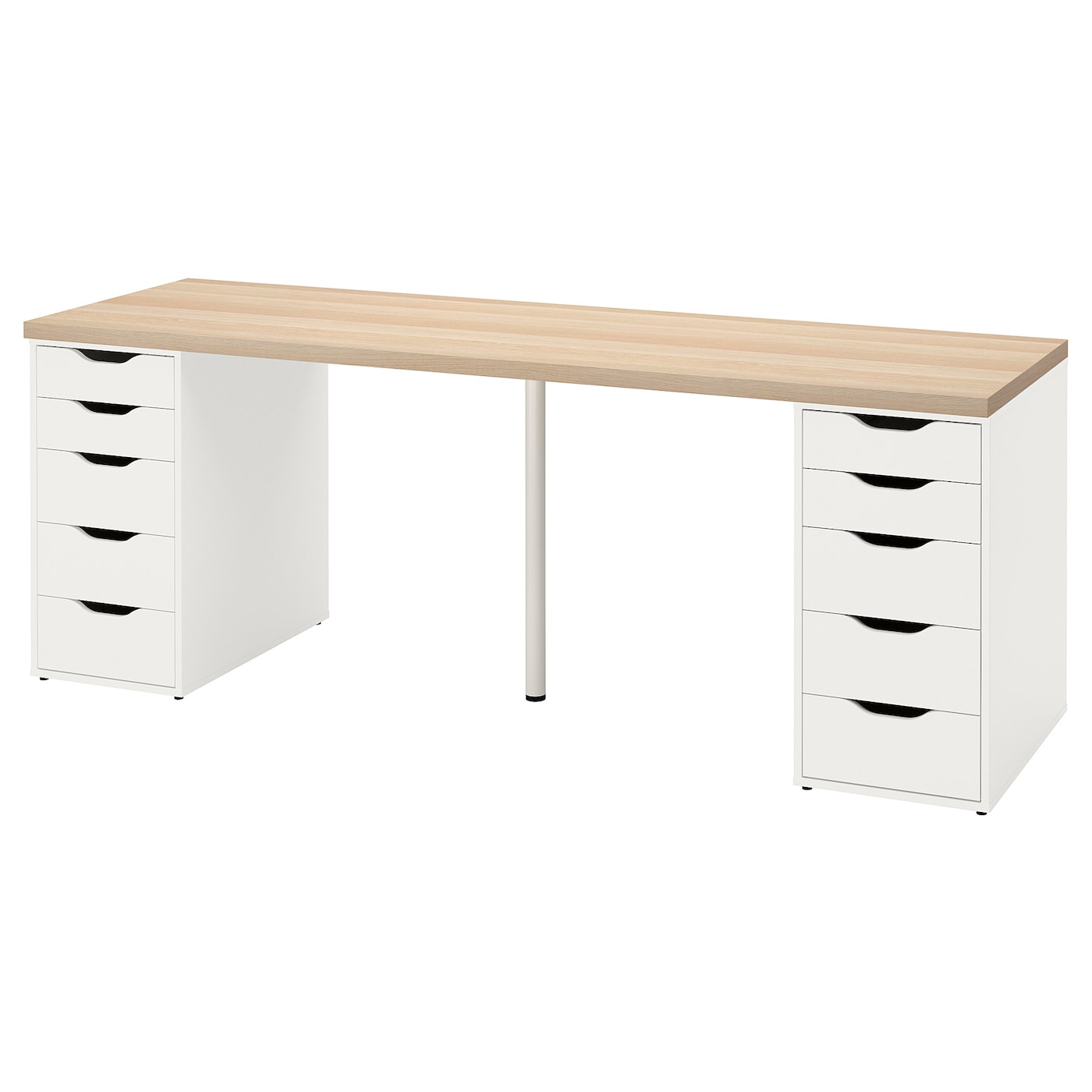 IKEA LAGKAPTEN / ALEX biurko, dąb bejcowany na biało/biały, 200x60 cm