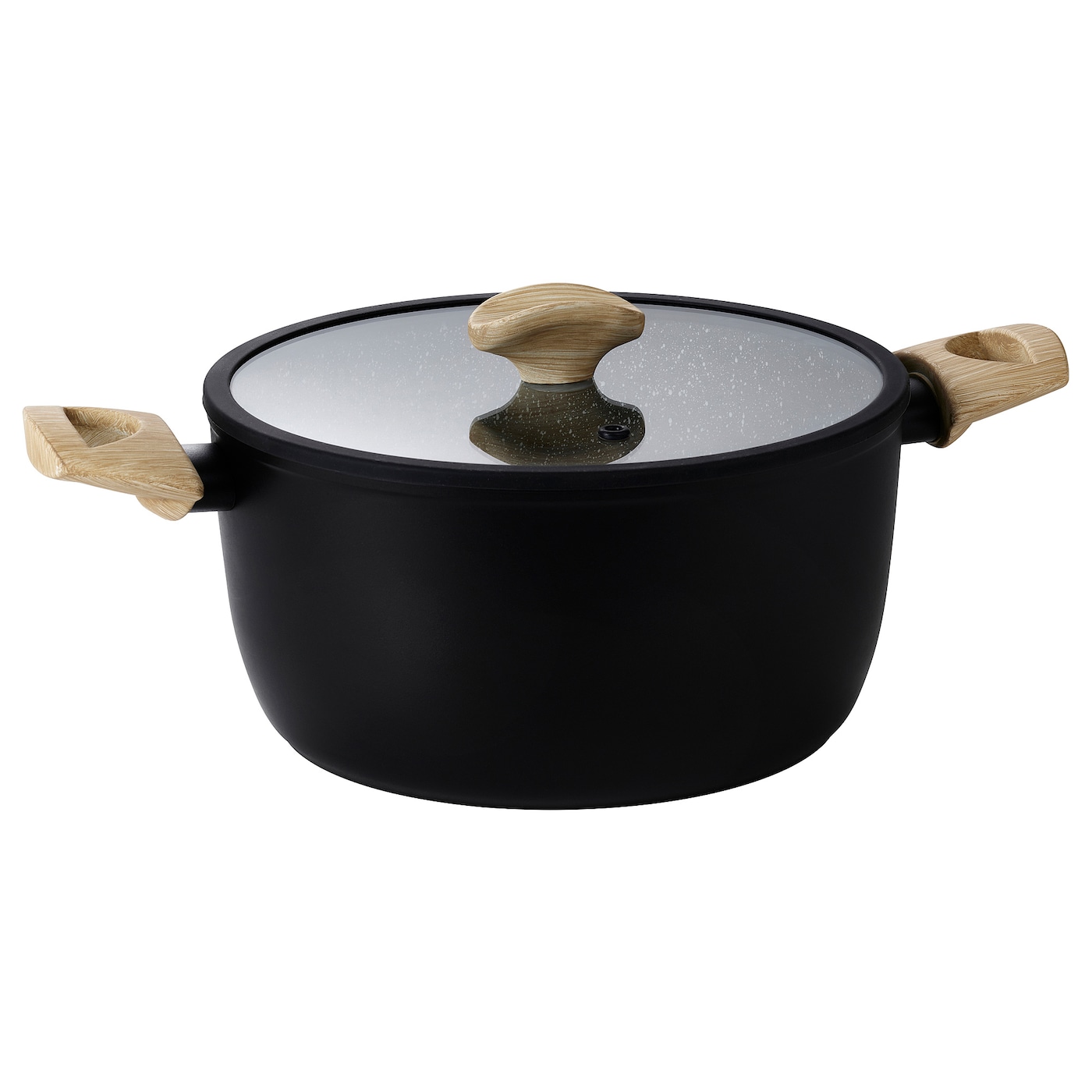 IKEA HUSKNUT garnek z pokrywką, powłoka zapobiegająca przywieraniu czarny, 4.7 l