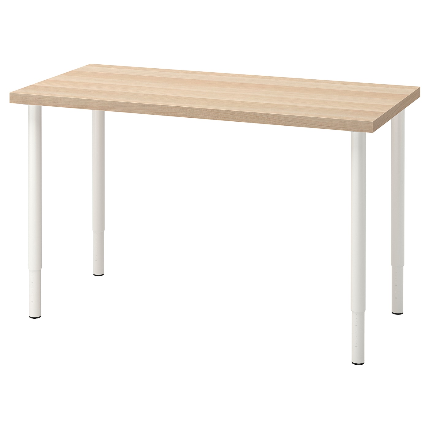 IKEA LAGKAPTEN / OLOV biurko, imitacja dębu bejcowanego na biało/biały, 120x60 cm