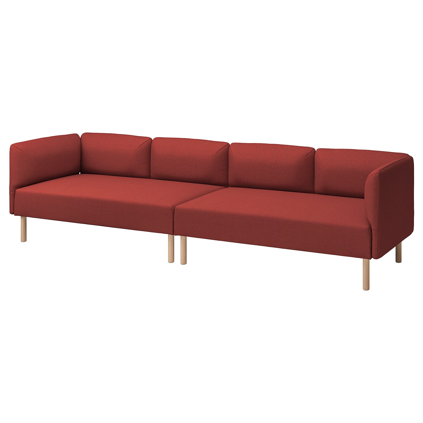 IKEA LILLEHEM 4-osobowa sofa modułowa, Gunnared/brązowoczerwony drewno, Głębokość: 76 cm