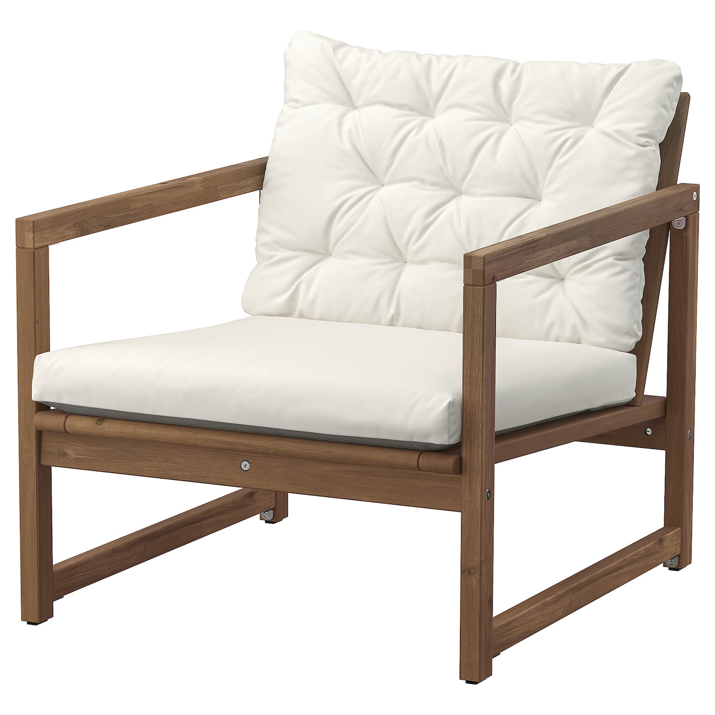 IKEA NÄMMARÖ leżak, ogrodowy, bejca jasnobrązowa/Kuddarna jasny szarobeżowy, Szerokość: 69 cm