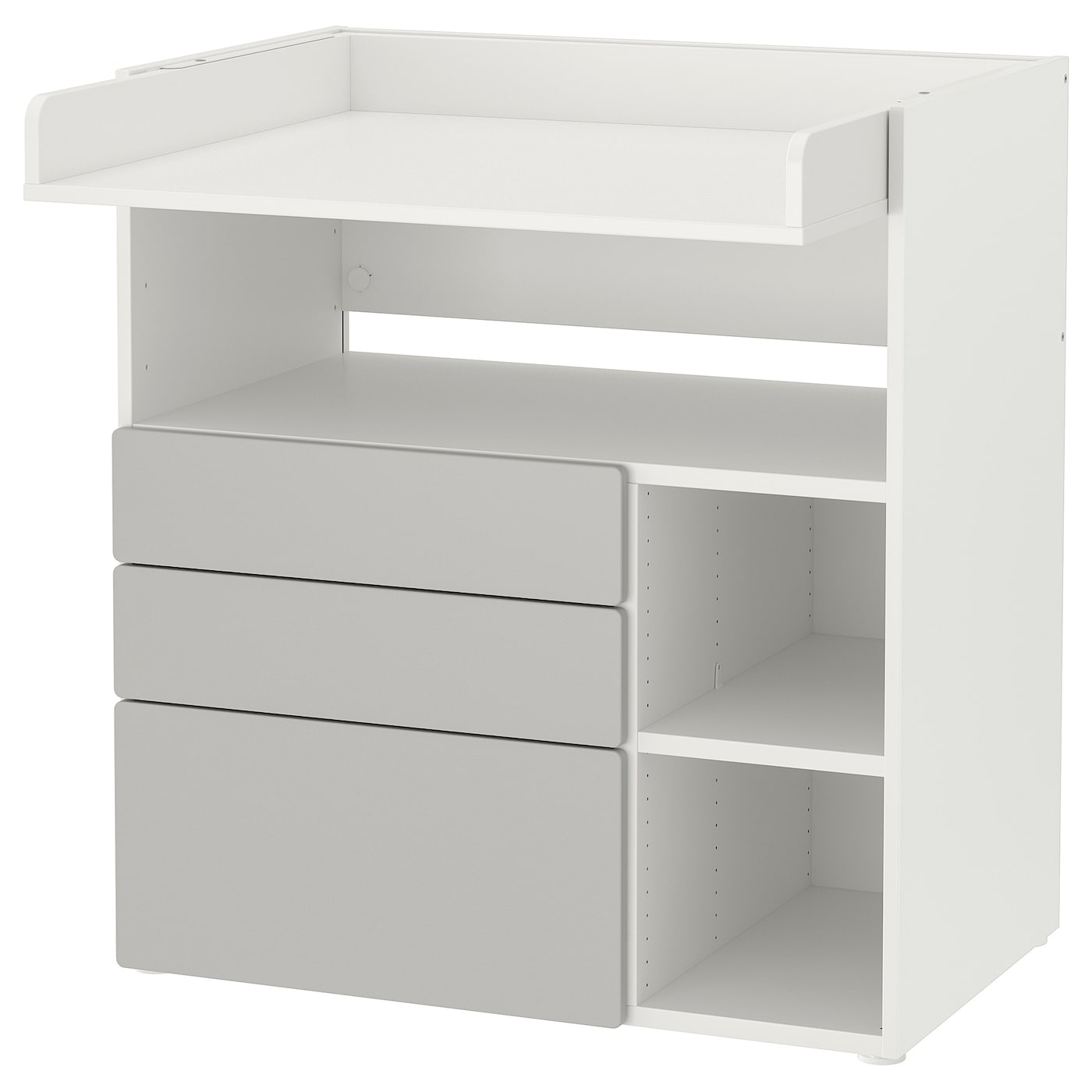 IKEA SMÅSTAD stół do przewijania, biały szary/z 3 szufladami, 90x79x100 cm