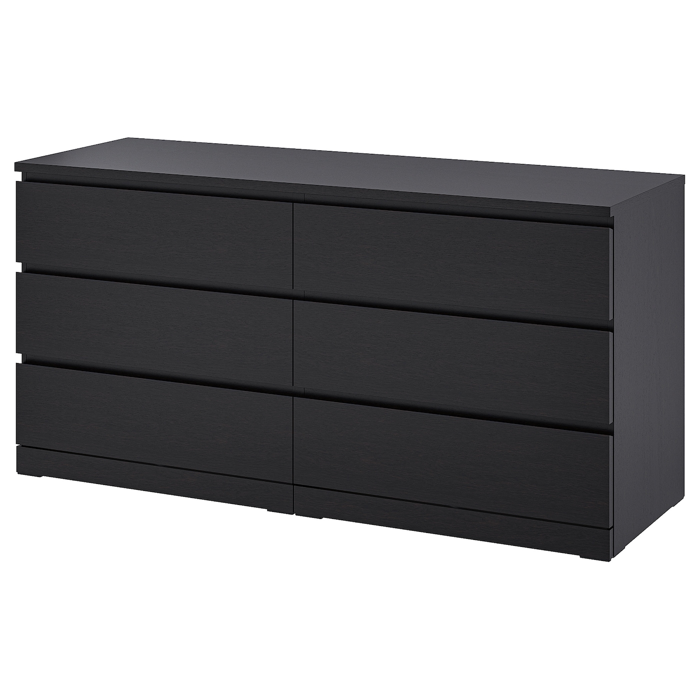 IKEA MALM komoda, 6 szuflad, czarnobrąz, 160x78 cm