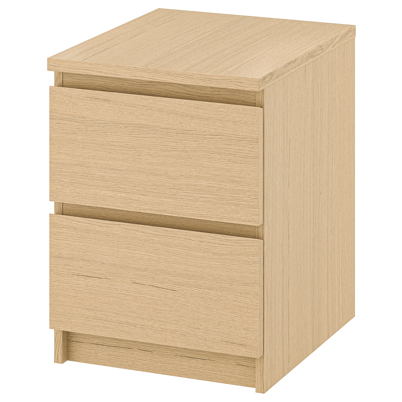 IKEA MALM komoda, 2 szuflady, okleina dębowa bejcowana na biało, 40x55 cm