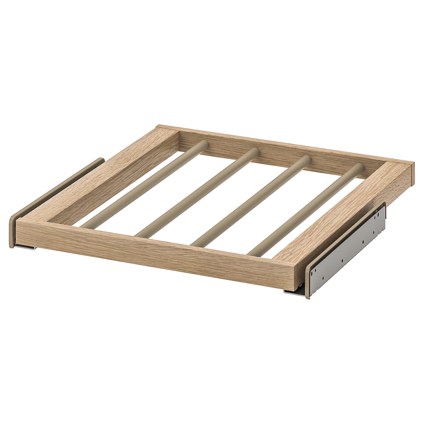 IKEA KOMPLEMENT wysuwany wieszak na spodnie, imitacja dębu bejcowanego na biało, 50x58 cm
