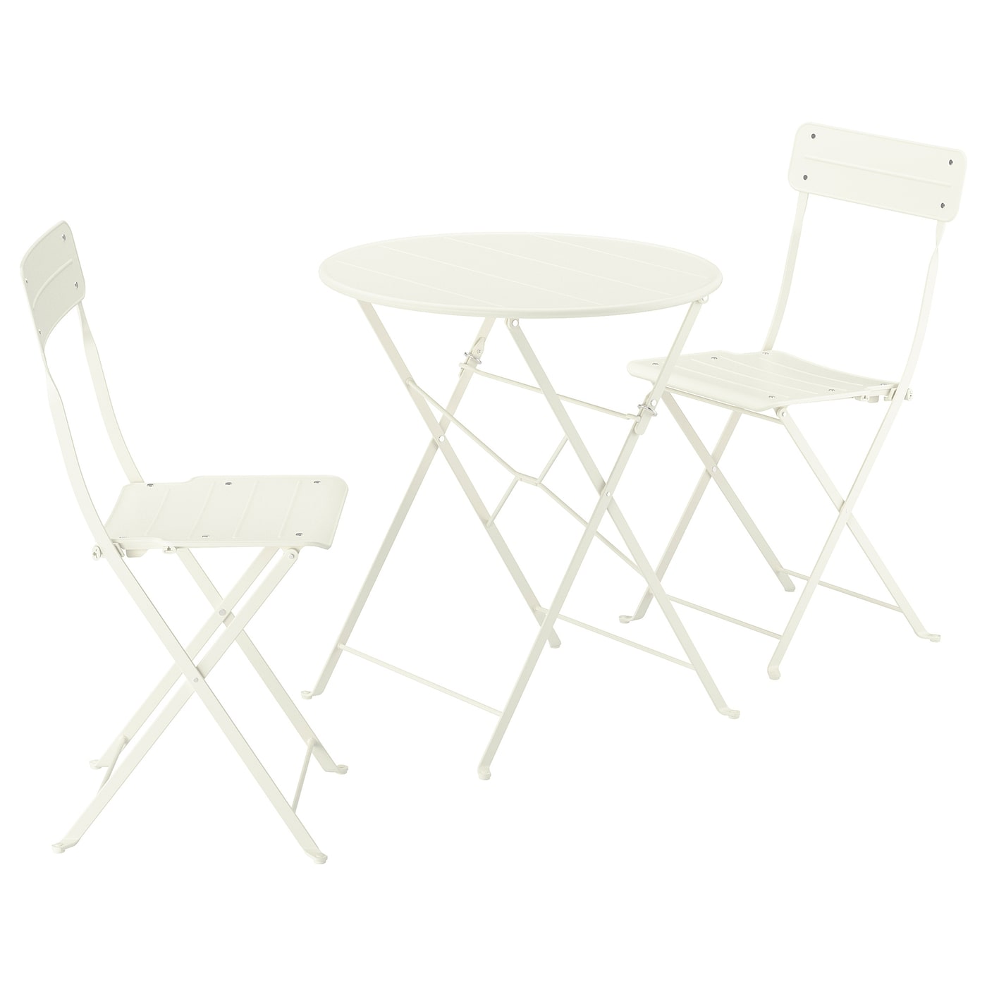 IKEA SUNDSÖ stół i 2 składane krzesła, zewnętrzne kremowy/kremowy, 65 cm