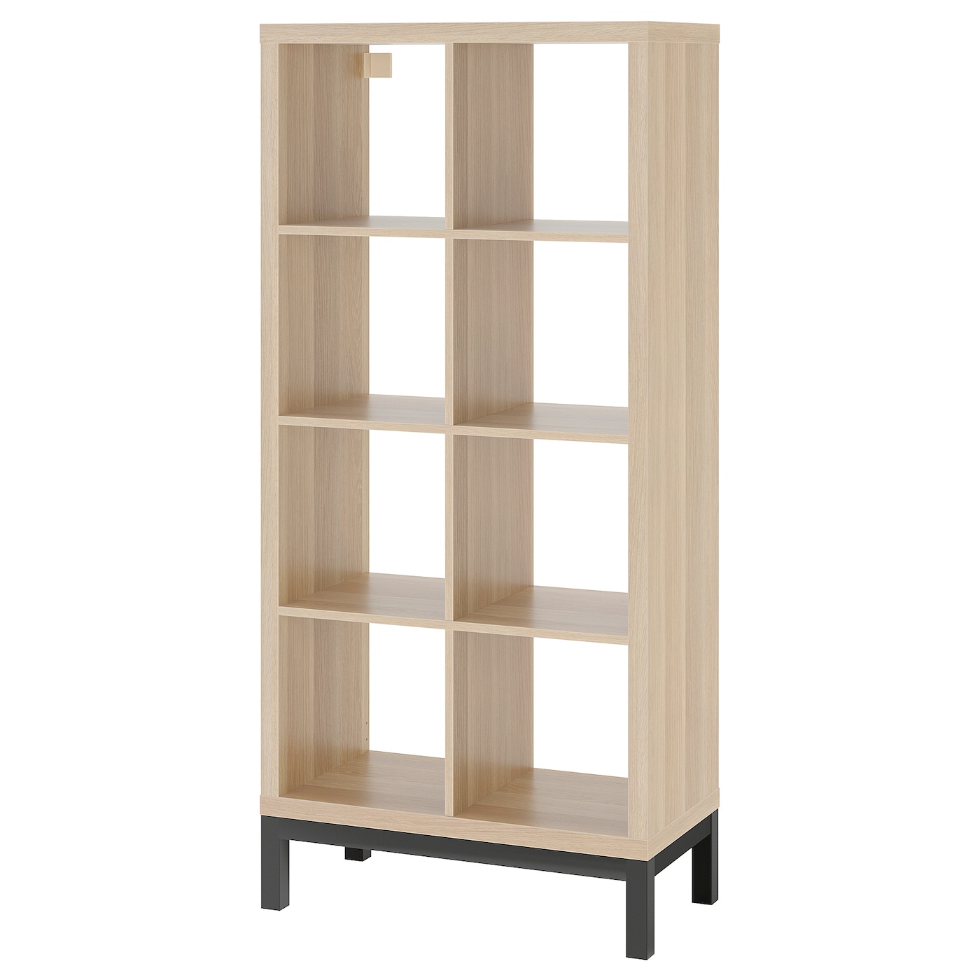 IKEA KALLAX regał z ramą nośną, imitacja dębu bejcowanego na biało/czarny, 77x164 cm