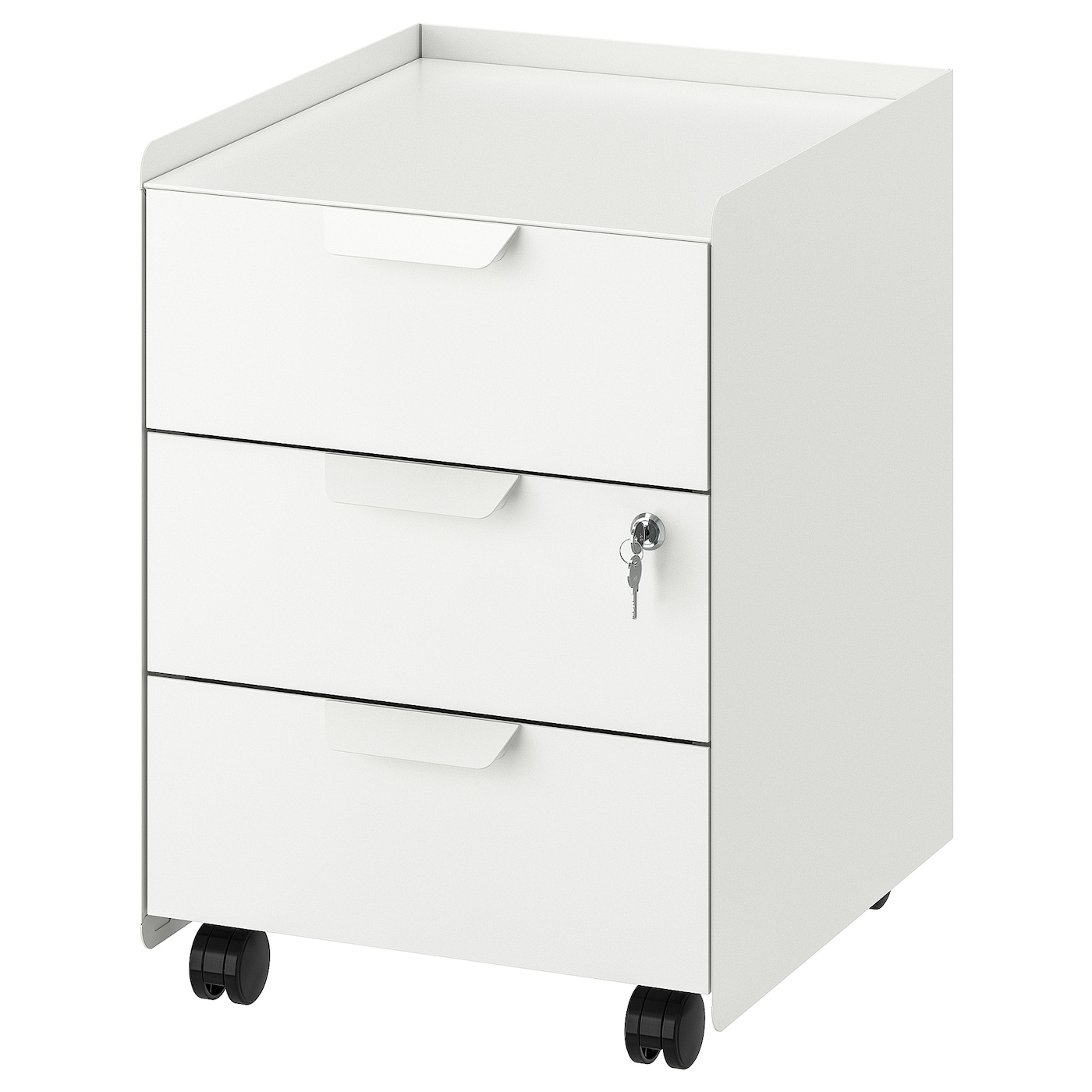 IKEA TROTTEN Komoda na kółkach, 3 szuflady, biały, Szerokość: 40 cm