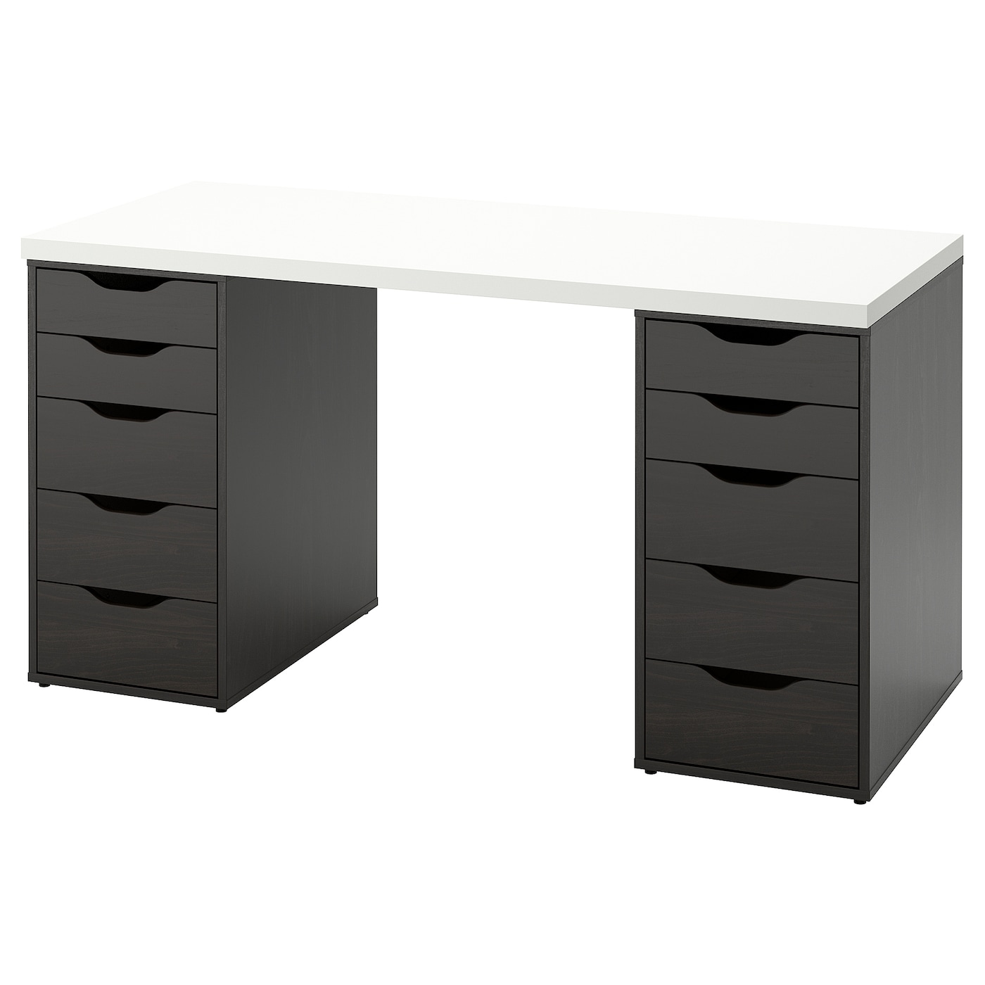 IKEA LAGKAPTEN / ALEX biurko, biały/czarnybrąz, 140x60 cm