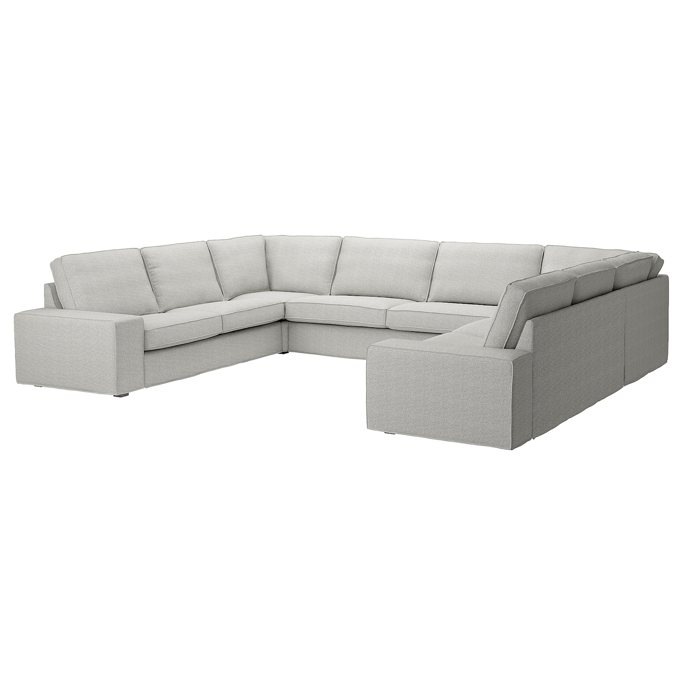 IKEA KIVIK sofa w kształcie lit U, 7-osobowa, Tallmyra biały/czarny, Szerokość: 328 cm