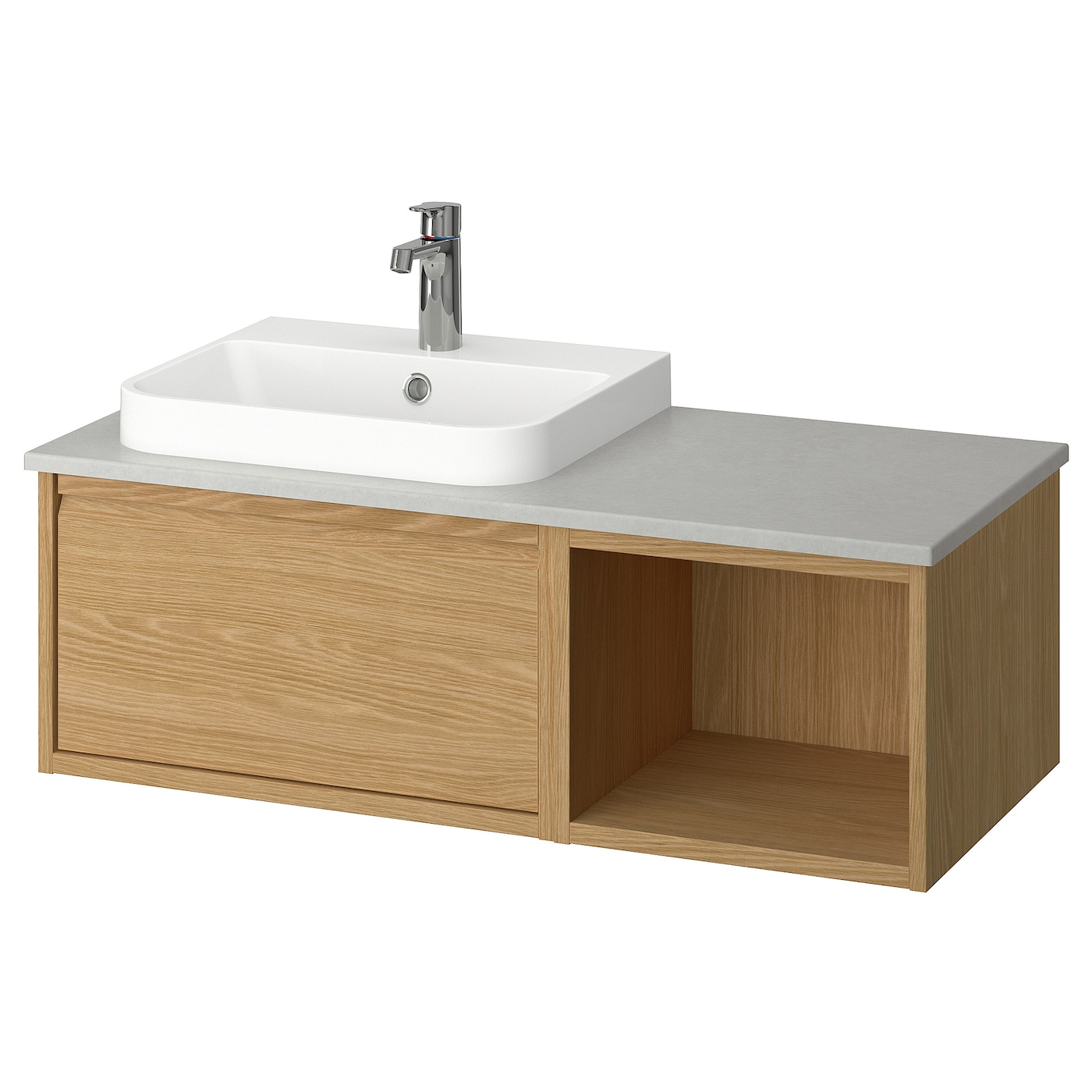 IKEA ÄNGSJÖN / BACKSJÖN szafka pod umyw/umywalka/bateria, imit. dębu, 102x49x41 cm
