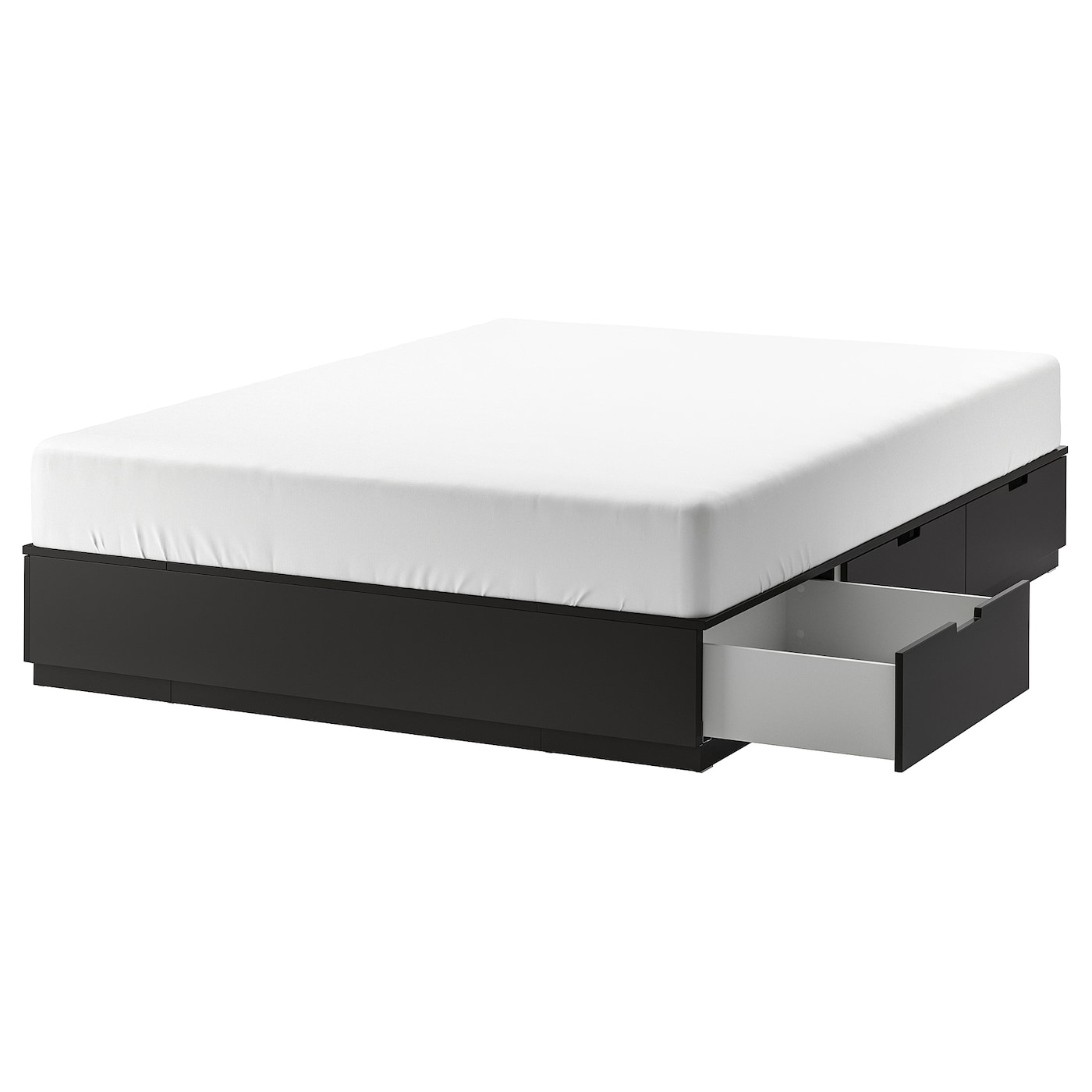 IKEA NORDLI rama łóżka z szufladami, antracyt, 160x200 cm