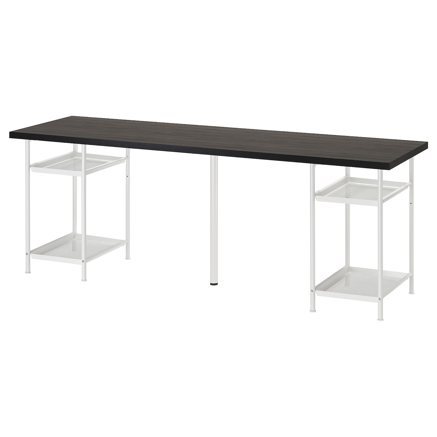 IKEA LAGKAPTEN / SPÄND biurko, czarnybrąz/biały, 200x60 cm