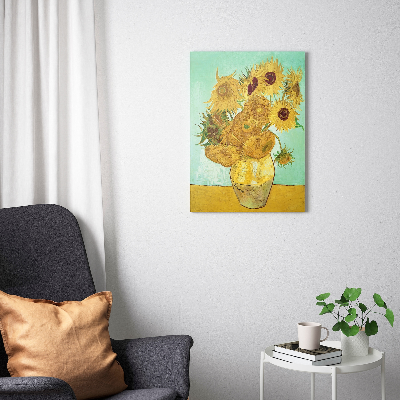 IKEA PJÄTTERYD obraz, Wazon z 12 słonecznikami, 70x100 cm