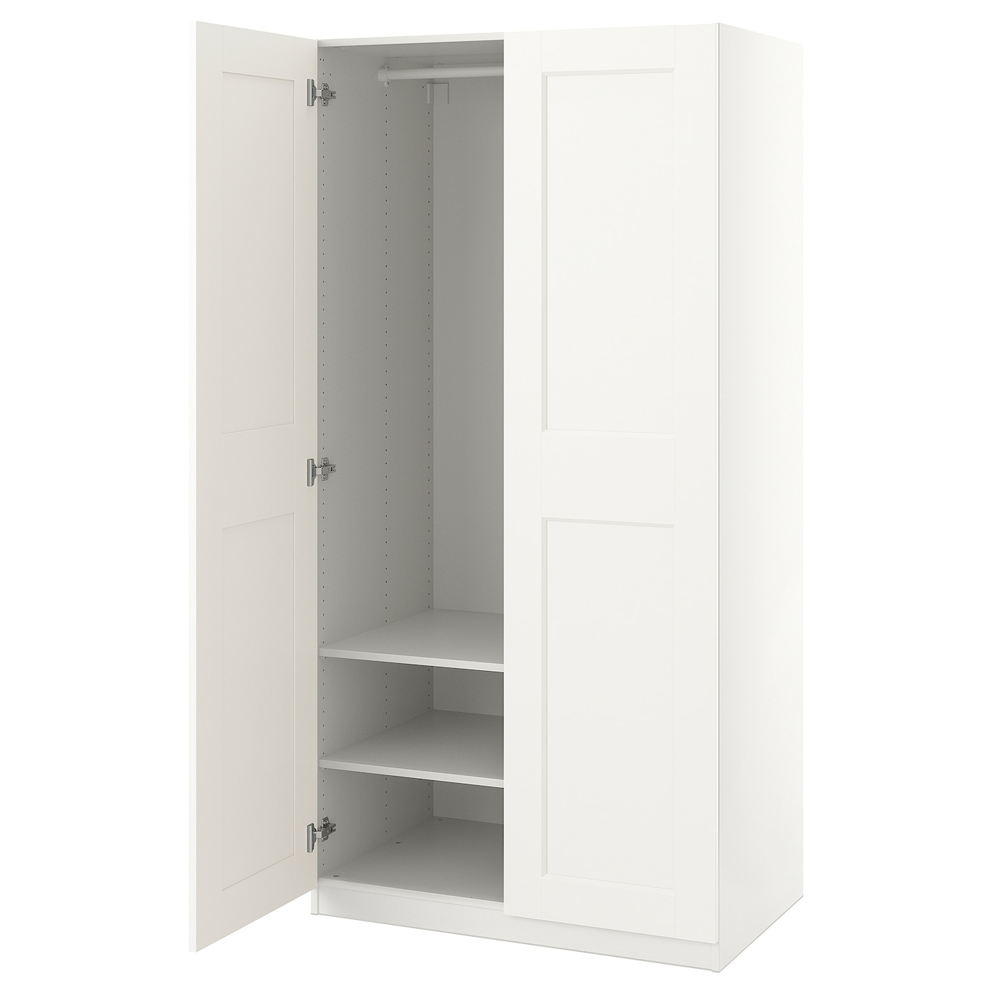 IKEA PAX / GRIMO szafa, biały/biały, 100x60x201 cm
