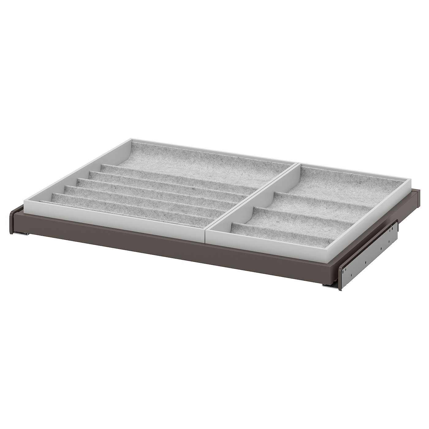 IKEA KOMPLEMENT wysuwana półka z wkładem, ciemnoszary/jasnoszary, 75x58 cm