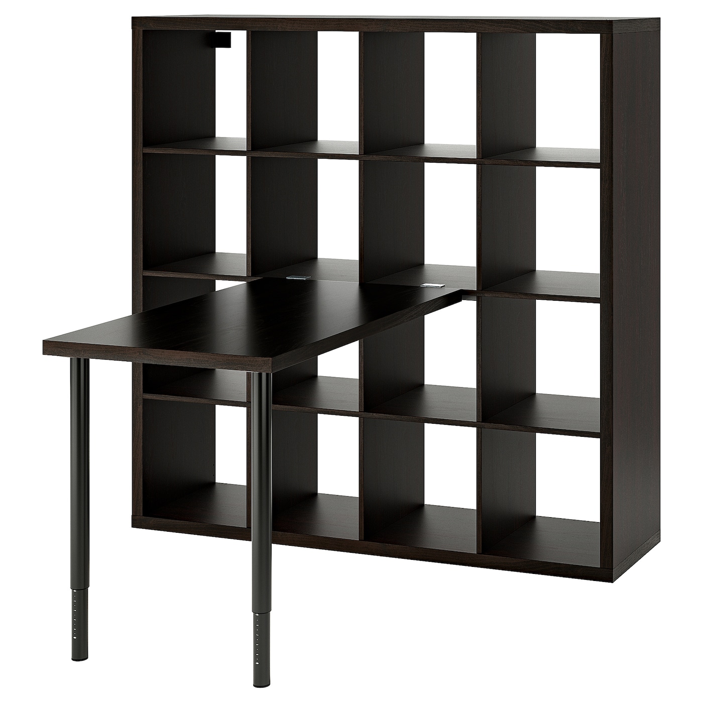 IKEA KALLAX / LINNMON biurko, czarny/czarnybrąz, 147x139x147 cm