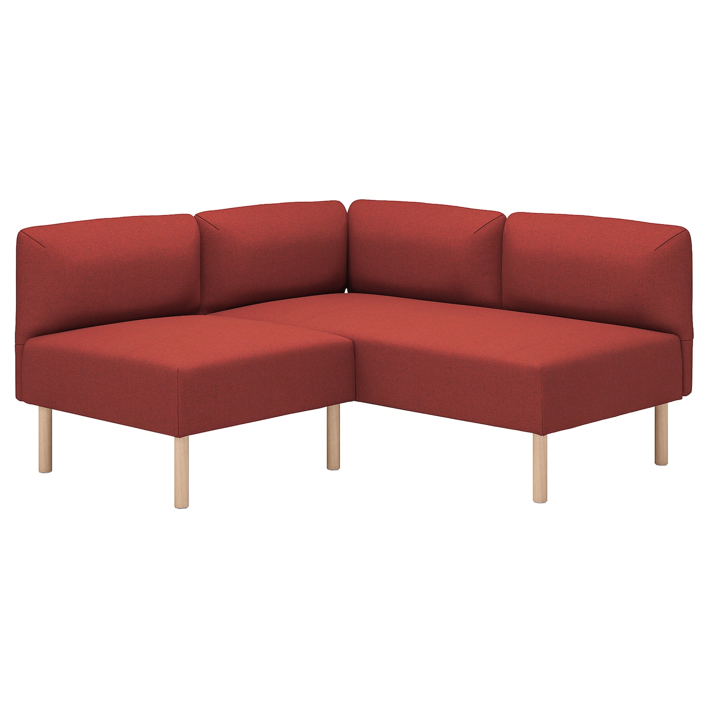 IKEA LILLEHEM modułowa sofa narożna, 2-osobowa, Gunnared/brązowoczerwony drewno, Głębokość: 76 cm