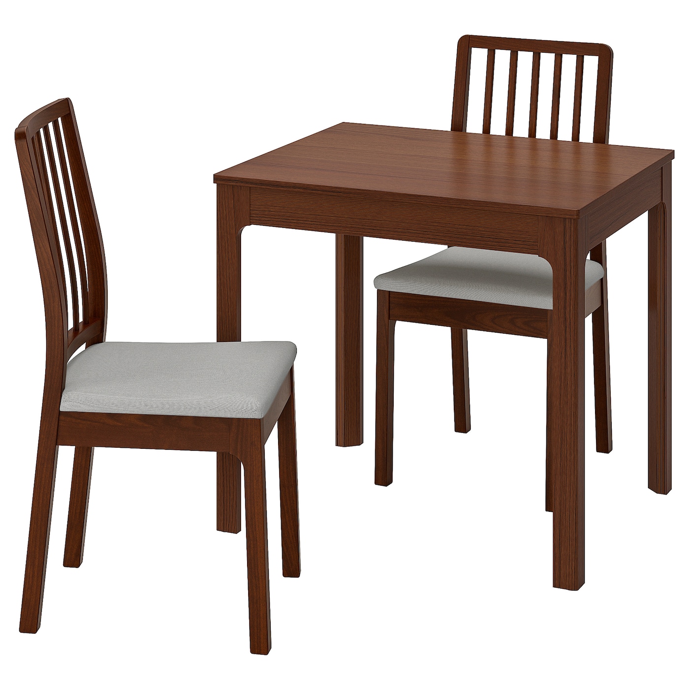 IKEA EKEDALEN / EKEDALEN stół i 2 krzesła, brązowy/Orrsta jasnoszary, 80/120 cm