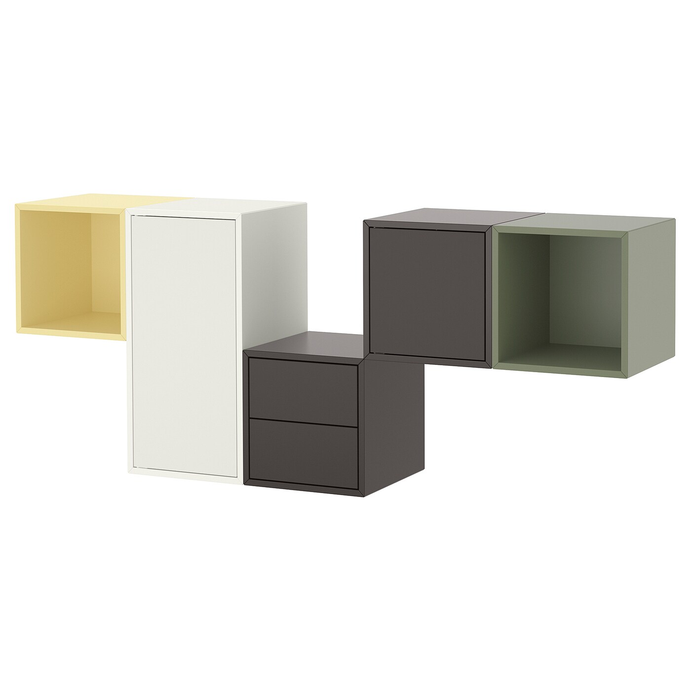 IKEA EKET kombinacja szafek ściennych, biały/wielobarwny, 175x35x70 cm