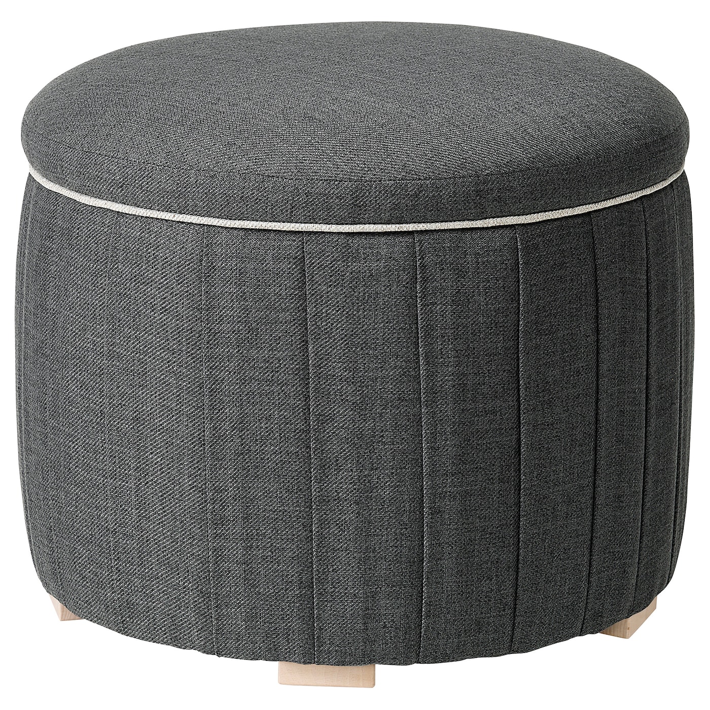 IKEA ÅTERLÖGA puf, z pojemnikiem/Kilanda ciemnoszary, Średnica: 48 cm