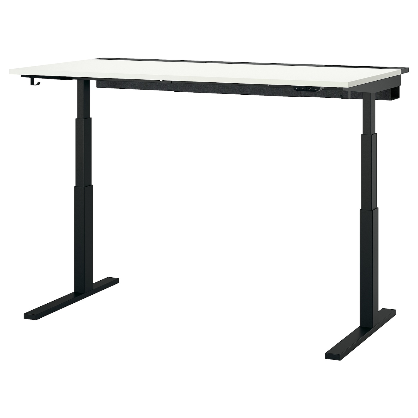 IKEA MITTZON biurko z regulacją wysokości, elektryczny biały/czarny, 160x80 cm